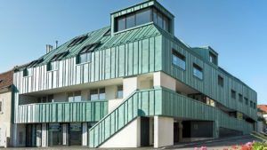 Алюминиевая кровля Система PREFALZ 47 Серая патина Prefa